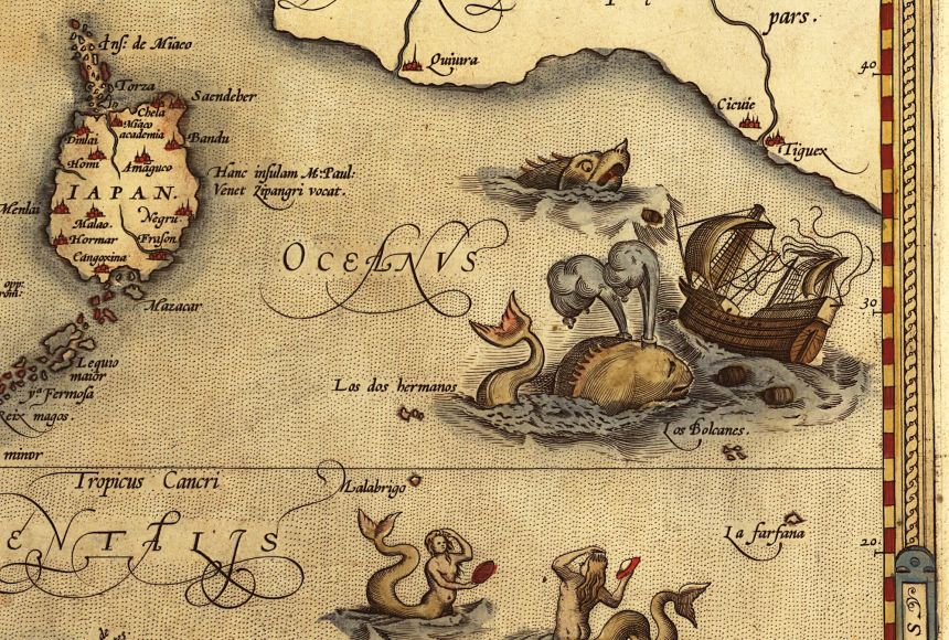 1570 Theatrum Orbis Terrarum Map Monsters